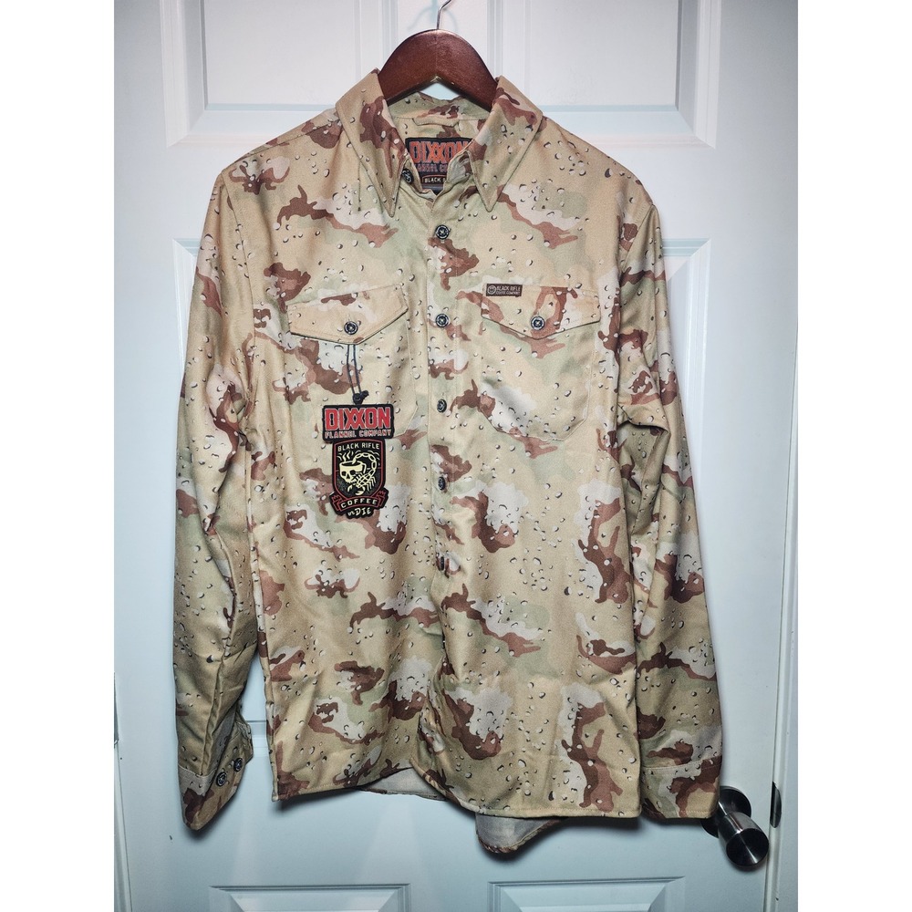 Dixxon Flannel x Black Rifle Coffee Co Desert Camo Shirt Mens Medium NWT